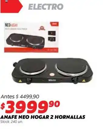 Ferniplast Anafe Neo Hogar 2 Hornallas oferta