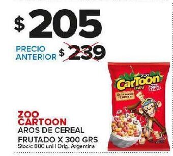 Carrefour Maxi Aros de cereal zoo cartoon oferta