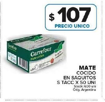 Carrefour Maxi Mate cocido en saquitos oferta