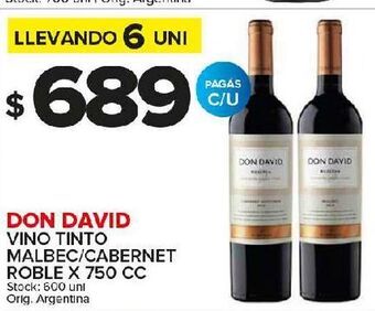 Carrefour Maxi Vino tinto don david oferta