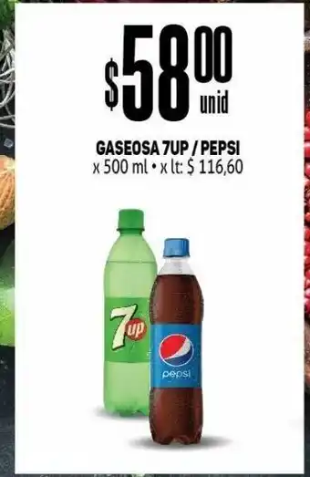 Makro Gaseosa 7up / pepsi 500ml oferta