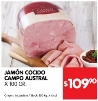 Disco Jamón cocido campo austral 100g oferta