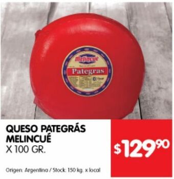 Disco Queso pategrás melincue 100g oferta
