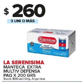 Carrefour Maxi Manteca la serenísima 200g oferta