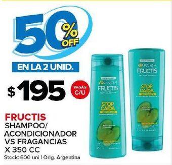 Carrefour Maxi Shampoo / acondicionador fructis 350ml oferta