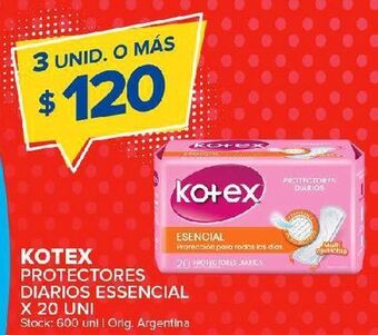 Carrefour Maxi Protectores femeninos kotex 20un oferta