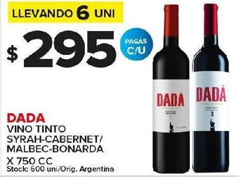 Carrefour Maxi Vino tinto dada 750cc oferta