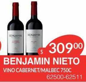 Masivos Benjamin Nieto Vino Cabernet Malbec oferta