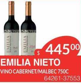 Masivos Emilia Nieto Vino Cabernet Malbec oferta