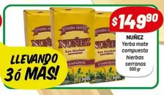 Almacor Nuñez Yerba mate compuesta hierbas serranas 500gr oferta