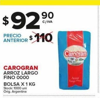Carrefour Maxi Arroz largo fino 0000 carogran oferta