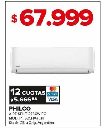 Carrefour Maxi Aire acondicionado philco oferta
