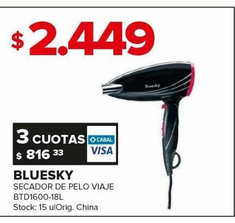 Secador de pelo viaje bluesky oferta en Carrefour Maxi