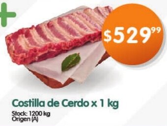 Supermercados Buenos Días Costilla de Cerdo x 1 kg oferta