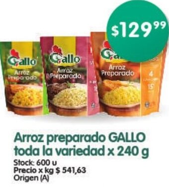 Supermercados Buenos Días Gallo Arroz Preparado Toda La Variedad x 240 g oferta