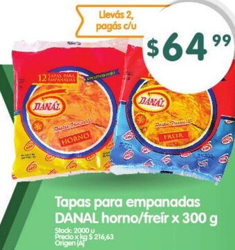 Supermercados Buenos Días Danal Tapas Para Empanadas Horno/Freir x 300 g oferta