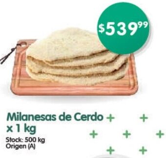 Supermercados Buenos Días Milanesas de Cerdo x 1 kg oferta
