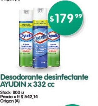 Supermercados Buenos Días Ayudin Desodorante Desinfectante x 332 cc oferta