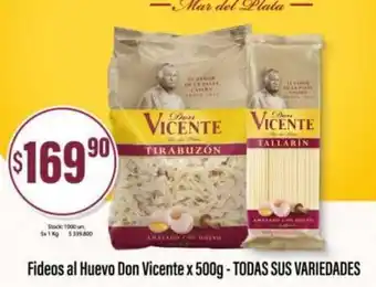 Supermercados Caracol Don Vicente Fideos Al Huevo x 500 g - Todas Sus Variedades oferta