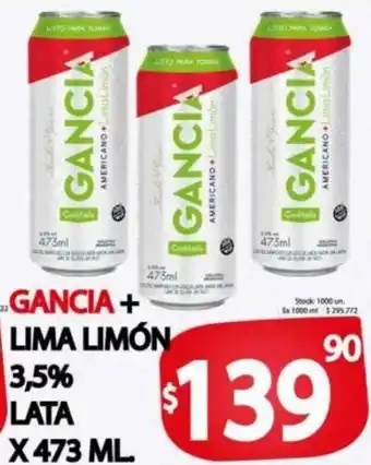 Gancia + Lima Limón 3.5% Lata x 473 ml.
