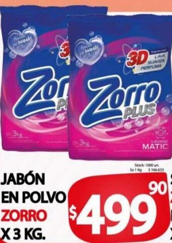 Supermercados Caracol Zorro Jabón En Polvo x 3 kg. oferta