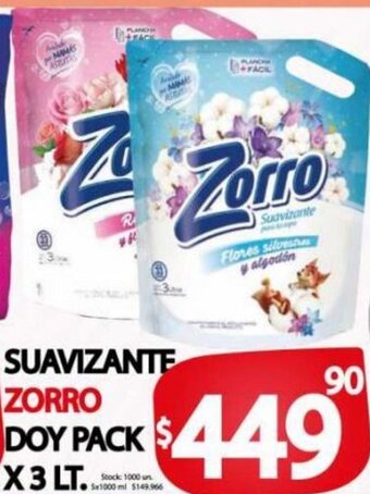 Supermercados Caracol Zorro Suavizante Doy Pack x 3 Lt. oferta