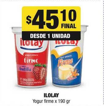 Maxi Ofertas Ilolay Yogur Firme x 190gr oferta