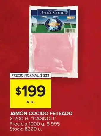 Carrefour Market Jamón Cocido Feteado x 200g oferta