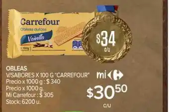 Carrefour Market Obleas V Sabores x 100g oferta
