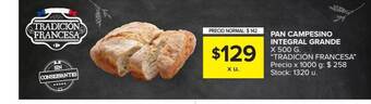 Carrefour Market Pan Campesino Integral Grande x 500g oferta