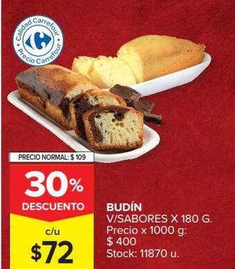 Carrefour Market Budín x 180g oferta