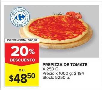 Carrefour Market Prepizza De Tomate x 250g oferta