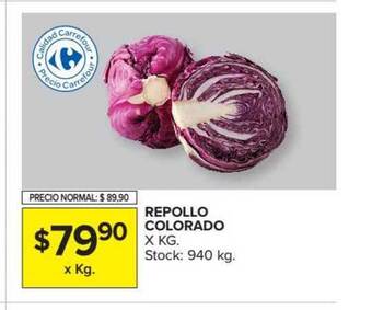 Carrefour Market Repollo Colorado X Kg. oferta