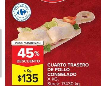 Carrefour Market Cuarto Trasero De Pollo Congelado X Kg. oferta
