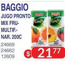 Masivos Baggio Jugo Pronto Mix Frutamulti Naranja 200c oferta