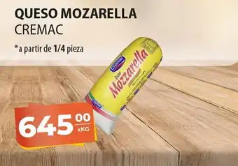 El Milagro Mayorista Queso Mozarella Cremac a partir de 1/4 pieza oferta
