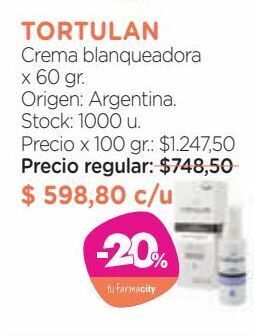 Farmacity Tortulan crema blanqueadora x 60 gr. oferta
