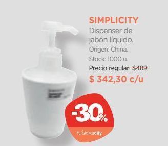Farmacity Simplicity dispenser de jabón líquido. oferta