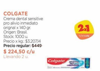 Farmacity Colgate crema dental sensitive pro alivio inmediato orignal x 140 gr oferta