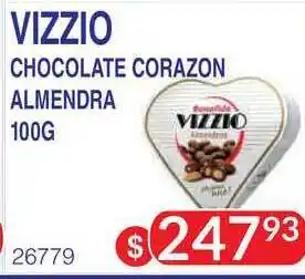 Masivos Vizzio Chocolate Corazon Almendra 100g oferta