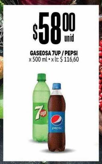 Makro Gaseosa 7up, Pepsi oferta