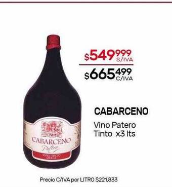 Nini Mayorista Cabarceno Vino Patero Tinto oferta