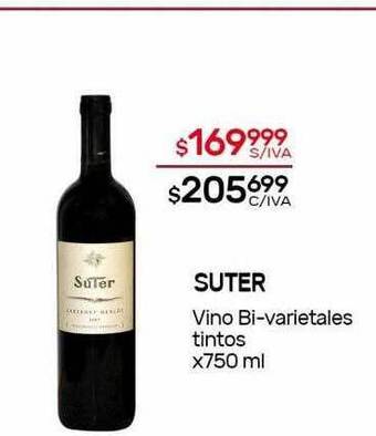 Nini Mayorista Suter Vino Bi Varietales Tintos oferta