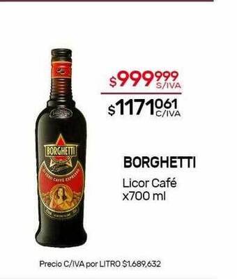 Nini Mayorista Borghetti Licor Café oferta