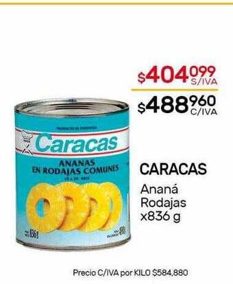 Nini Mayorista Caracas Ananá Rodajas oferta