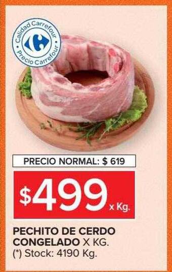 Carrefour Market Pechito De Cerdo Congelado oferta