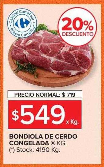 Carrefour Market Bondiola De Cerdo Congelada oferta