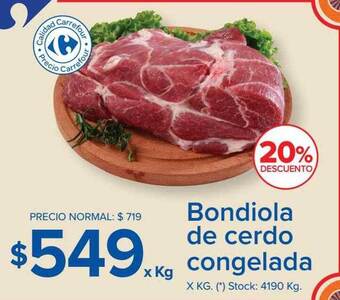 Carrefour Market Bondiola De Cerdo Congelada oferta