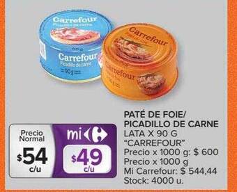 Carrefour Market Paté De Foie, Picadillo De Carne oferta