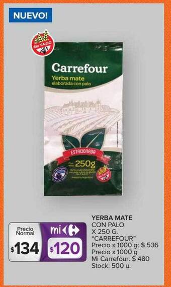 Carrefour Market Yerba Mate Con Palo oferta